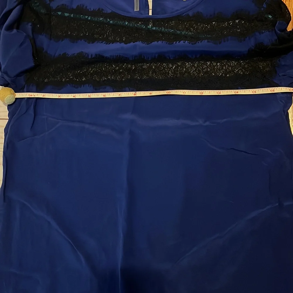 Rebecca Taylor Navy Silk Lace Dress size 6 - Picture 7 of 8